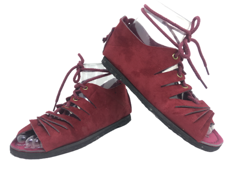 sandales bo�mia bordeaux ouverte f�minine
