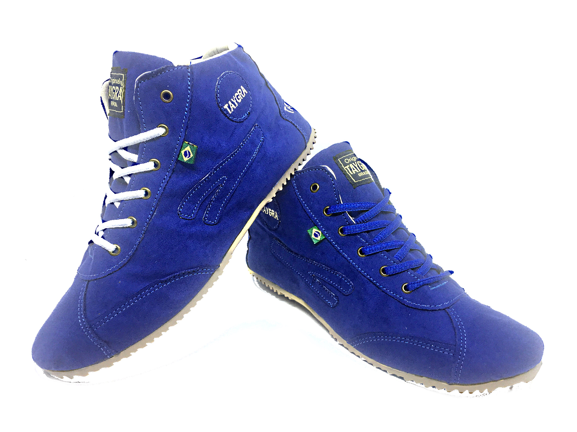 baskets montantes taygra chamoisine bleu royal