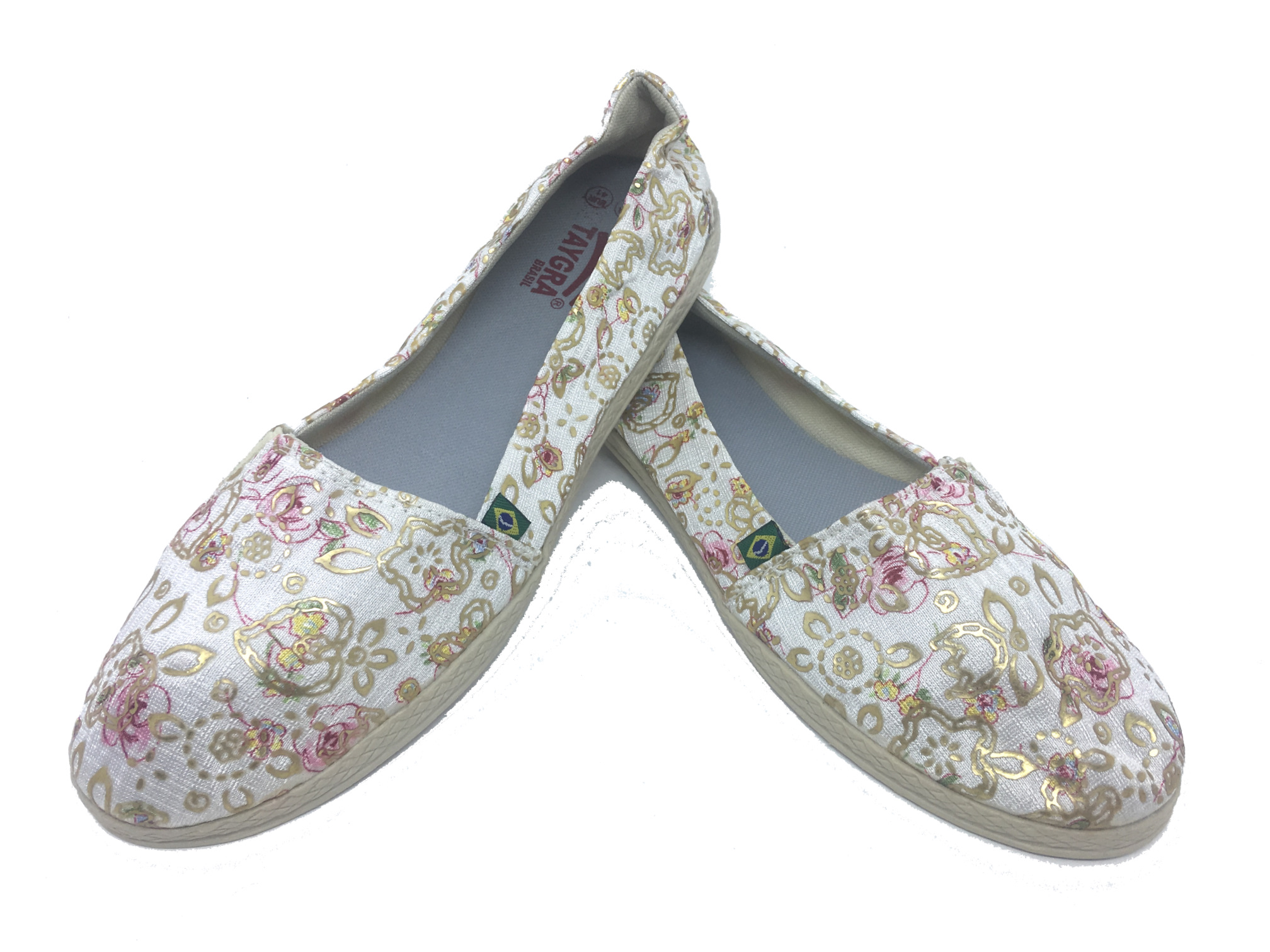Floral Or, notre noble espadrille saura vous combler de confort
