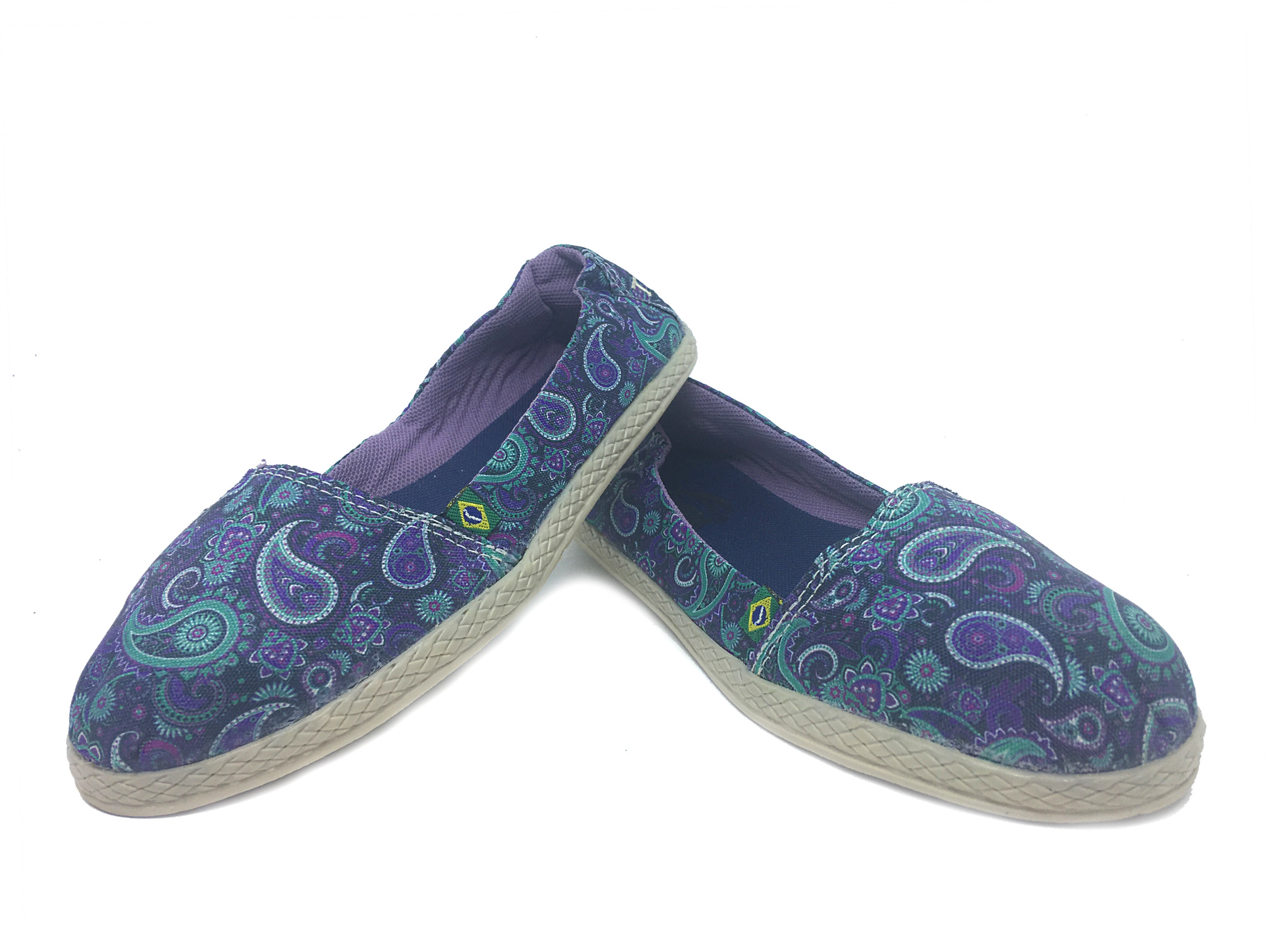 espadrilles estampe mandalas bleus