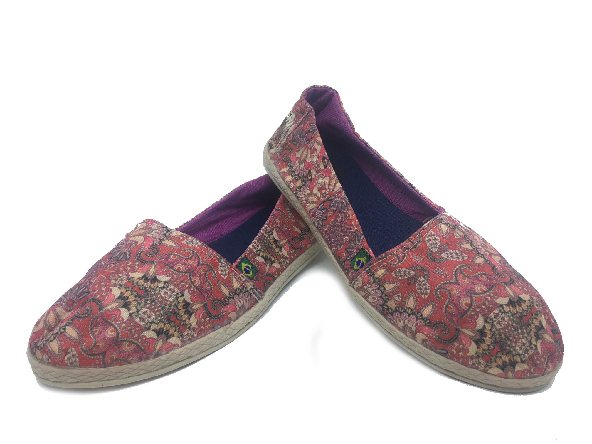 espadrilles estampe mandalas bleus