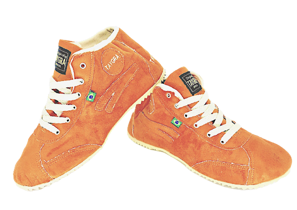 baskets montantes chamois orange souple