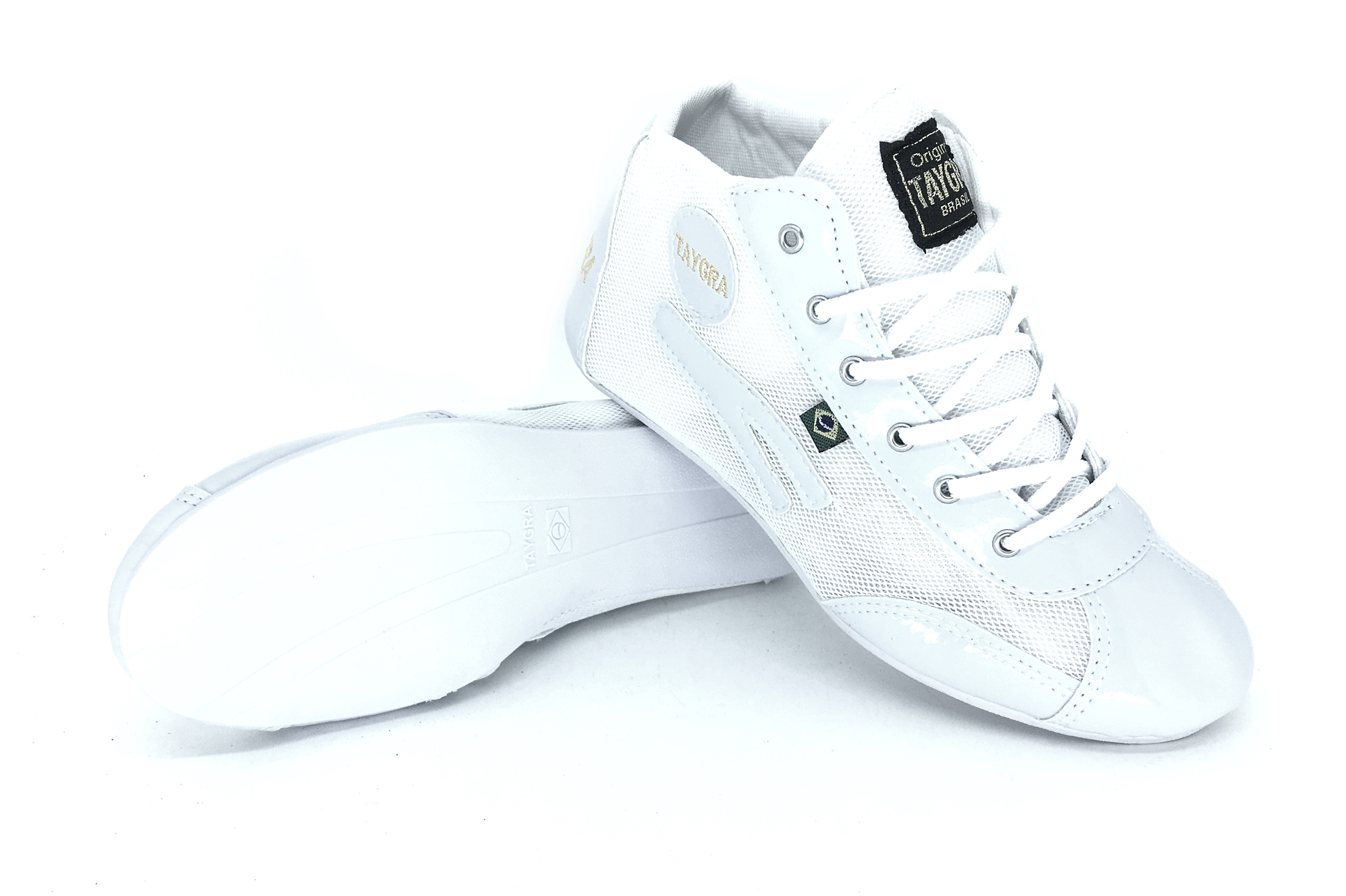 Basket haute blanc gloss  pour la danse