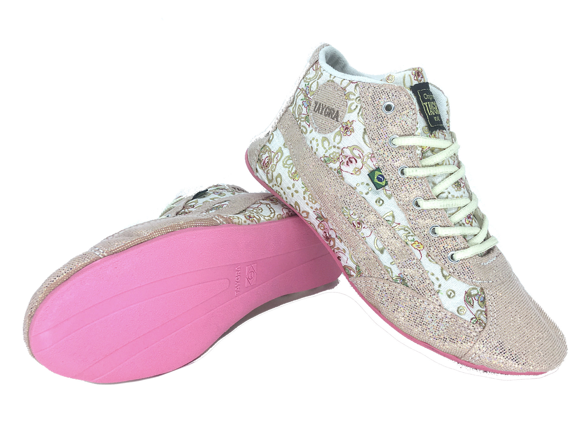 Basket mi-haute floral strass  pour la danse