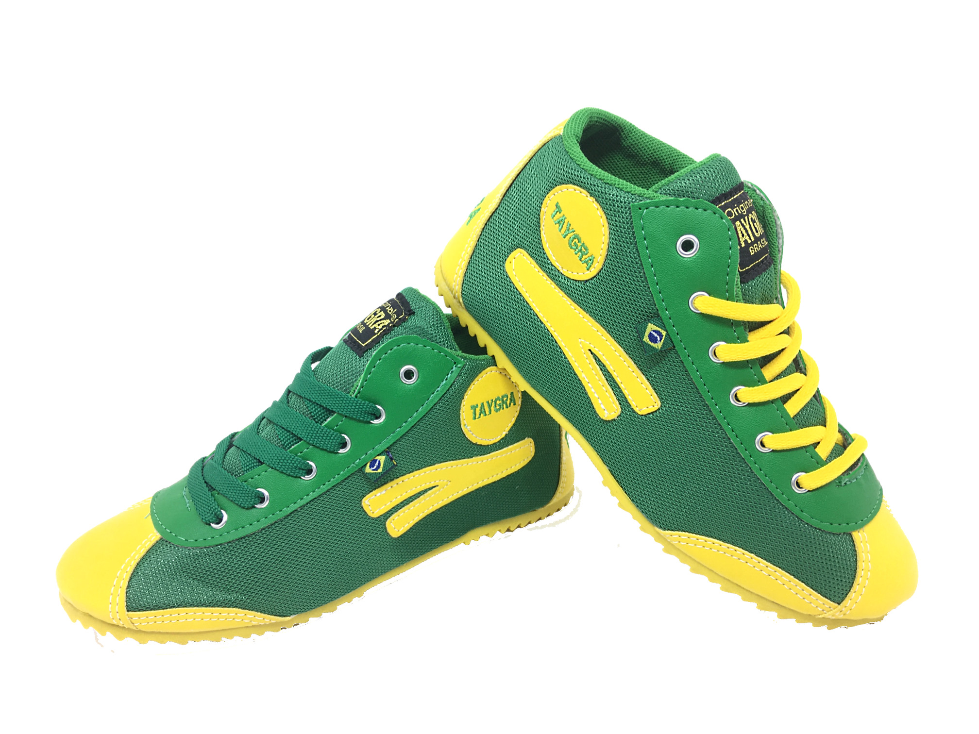 baskets montantes taygra verte et jaune