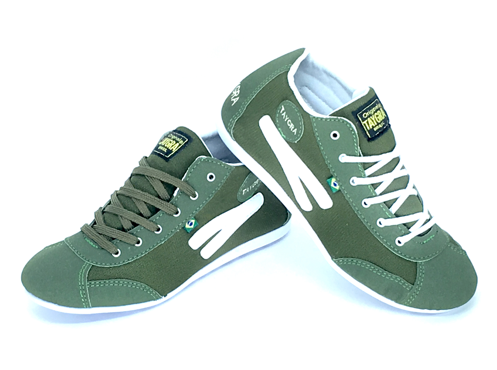 baskets montantes taygra vert fonc� et blanc
