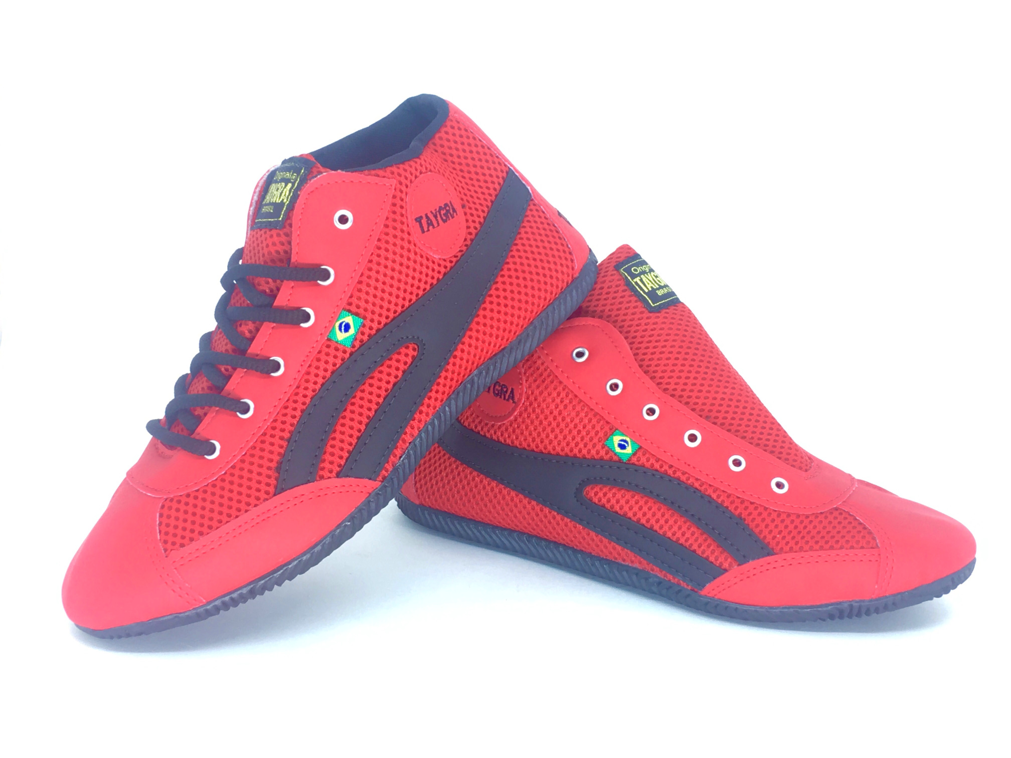 baskets montantes taygra rouge et noir