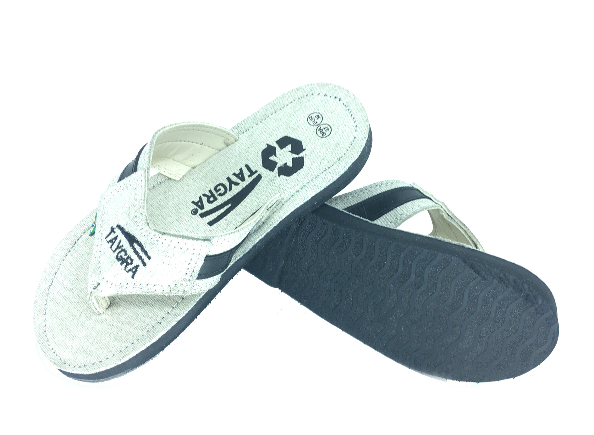 tongs beige semelle en pneu recycl�
