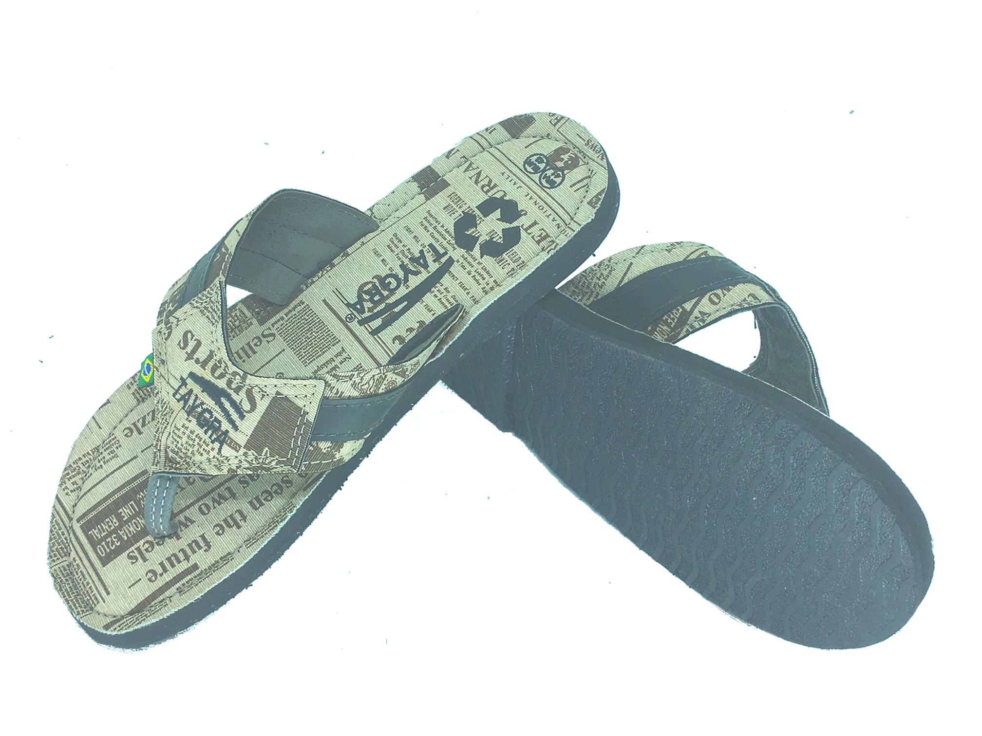 Tongs en tissu estamp� journal 