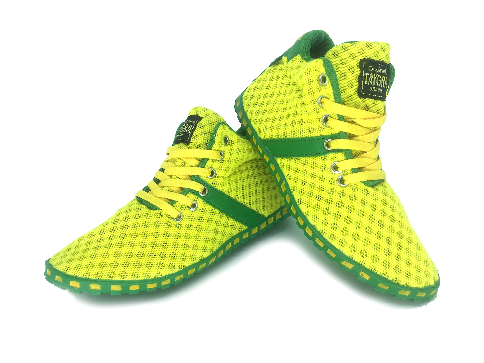 Baskets montantes Corrida TAYGRA jaune et verte