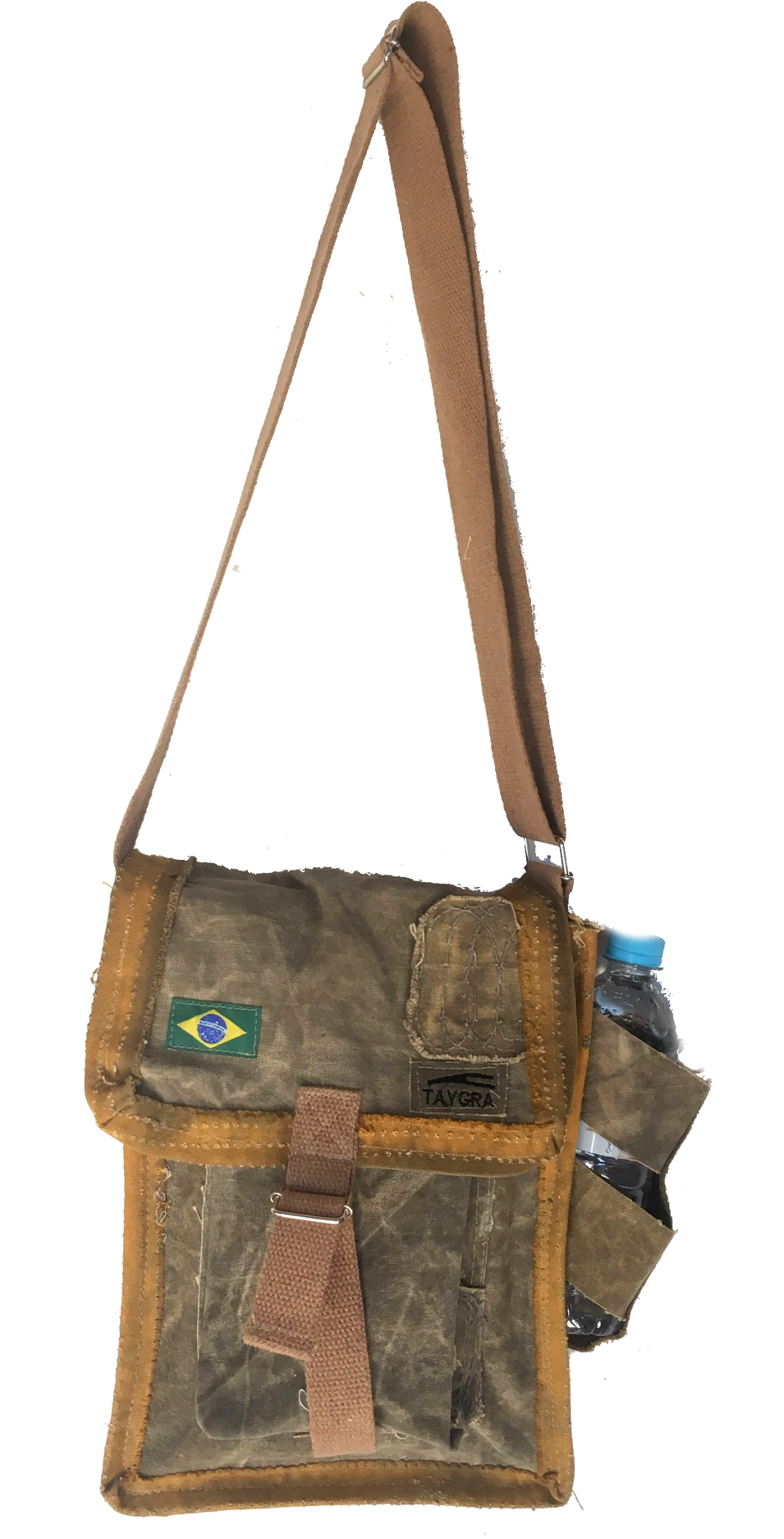 sac � gourde lat�rale en toile de coton cir� recycl�e
