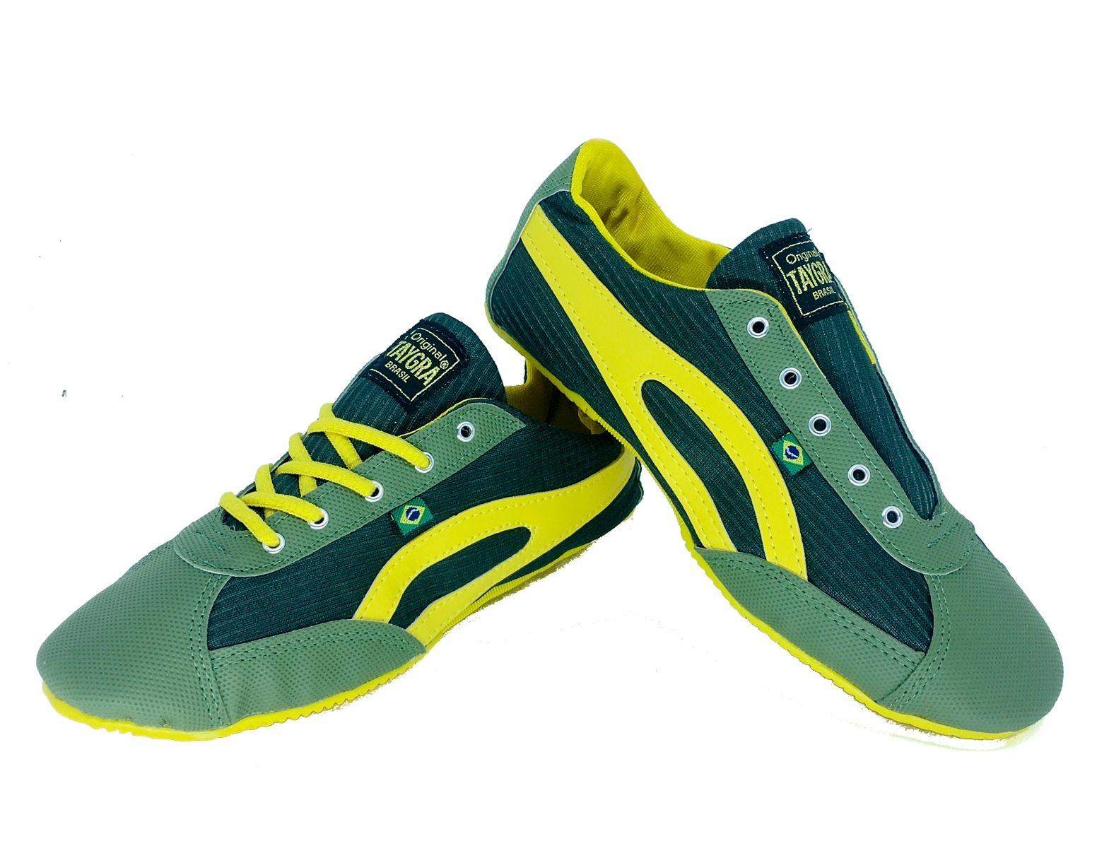 basket br�silienne taygra slim star vert et jaune