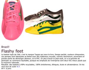 article de presse edelweiss suisse taygra chaussure brasil
